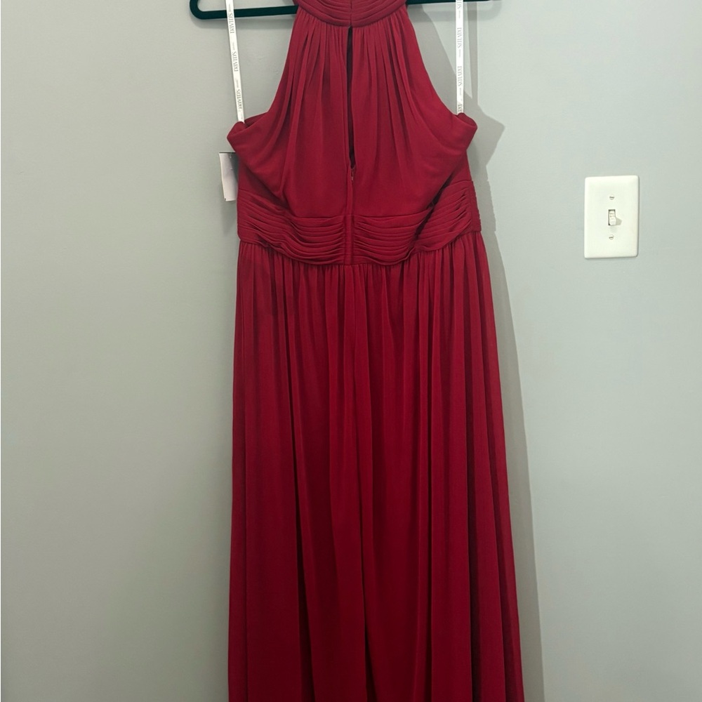 David's Bridal Red Halter Maxi Dress - Picture 2 of 11